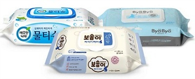 깨끗한나라의 대표 물티슈들.