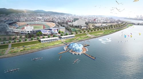 동해안 해양관광개발(포항 형산강 수상레저타운 조감도)
